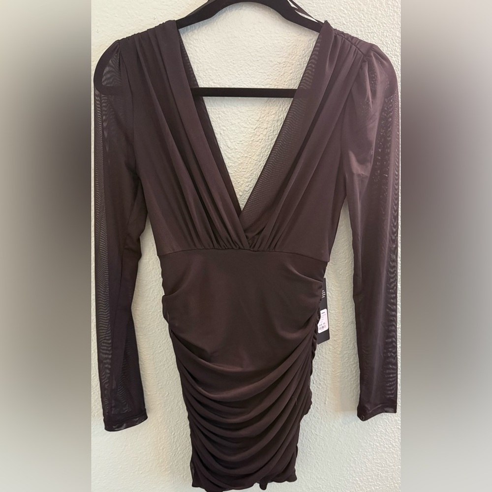 Fashion Nova Sheer Black Mini Dress